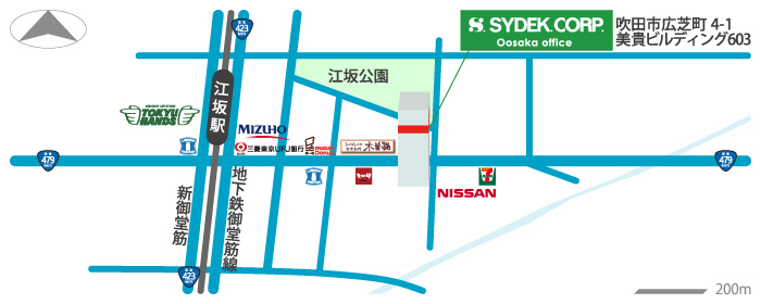 大阪営業所のマップ